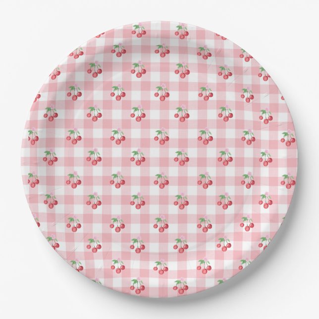 Brautparty Coquette Cherry Pappteller (Vorderseite)