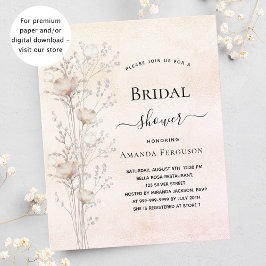 Brautparty Creme Wildblumen Haushaltseinladung Flyer