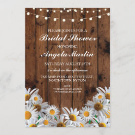 Brautparty Daisy Wood Rustic Floral Einladung