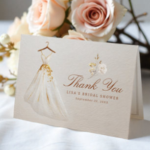 Brautparty Dankeschön Card mit Dress & Florals Dankeskarte