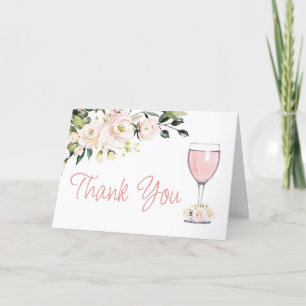 Brautparty-Dankeskarten gefaltet Blush Floral Dankeskarte