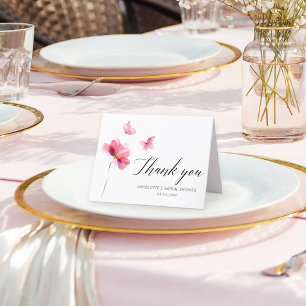 Brautparty-Dankeskarten in Floral Pink Dankeskarte
