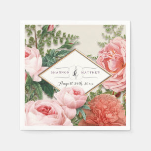 Brautparty Deco Rose Gold Diamant Vintage Kunst Serviette