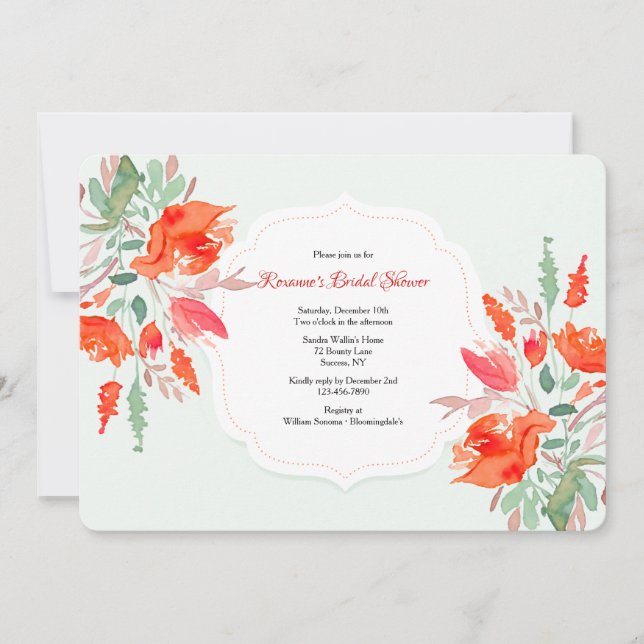 Brautparty der Aquarellfarben Einladung (Vorderseite)