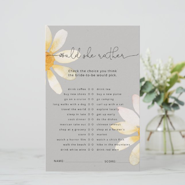 Brautparty der Aquarellfarben-Wildblume (Stehend Vorderseite)