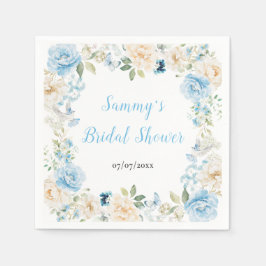 Brautparty der Blume aus Blauem und Weißem Peony Serviette