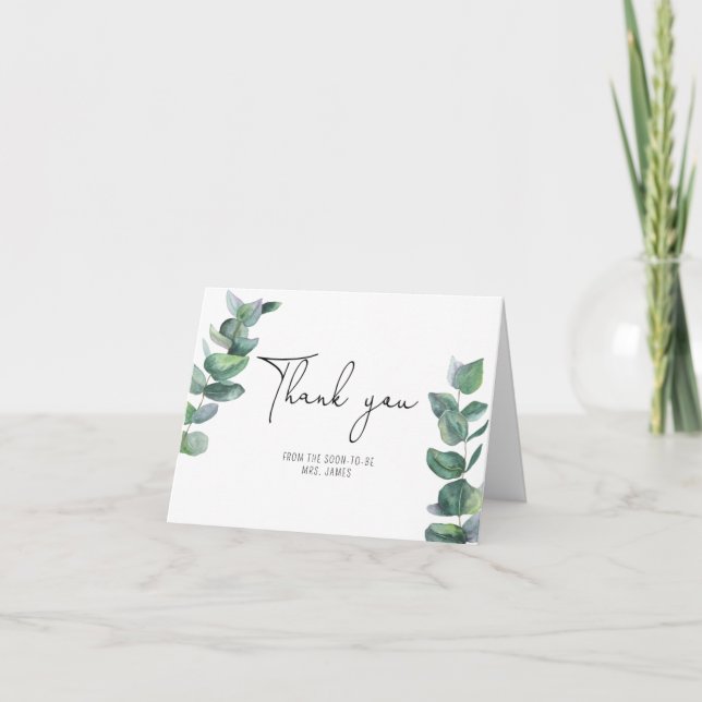 Brautparty der Eukalyptus-Zweigstelle Dankeskarte (Vorderseite)