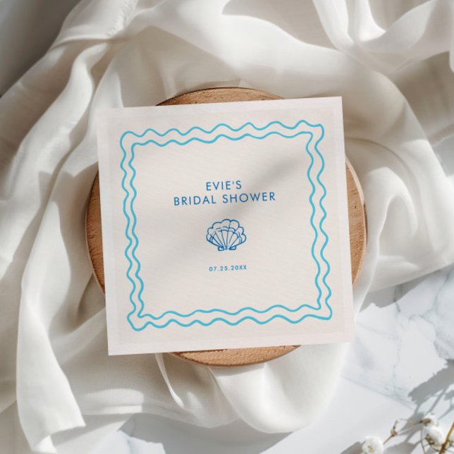 Brautparty der handgezogenen Muschel Serviette (Von Creator hochgeladen)