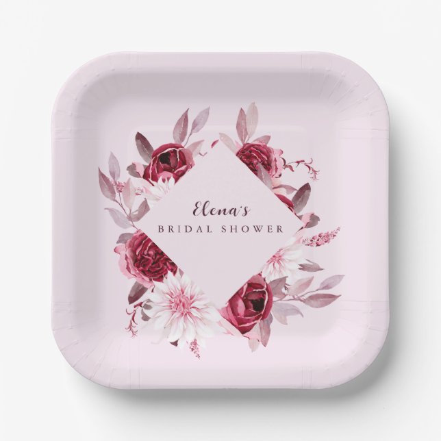 Brautparty der Herbstromantik Pappteller (Vorderseite)