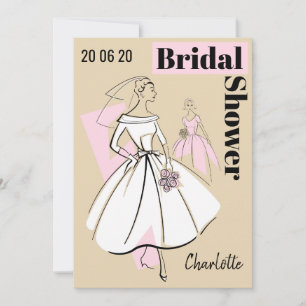 Brautparty der neutralen Fraktion der Mode-Bride Einladung
