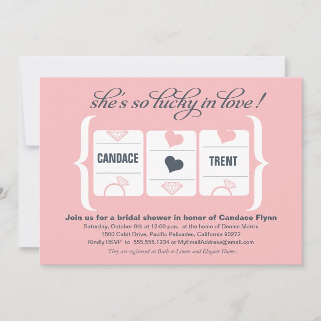 Brautparty der Schlitzmaschine Einladung (Vorderseite)