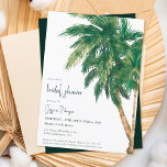 Brautparty der tropischen Grünpflanzen Einladung<br><div class="desc">Tropisches Brautparty aus Palmen mit tropischer Vegetation,  mit Aquarellmalerei und einer eleganten Schriftart-Typografie. Ideal für das Party im Frühjahr Sommer Brautparty.</div>