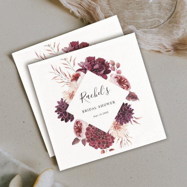 Brautparty der Wasserfarben im Herbst Serviette (Von Creator hochgeladen)