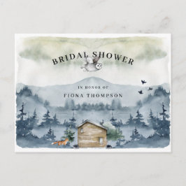 Brautparty der Wasserfarbenwaldtiere Einladungspostkarte