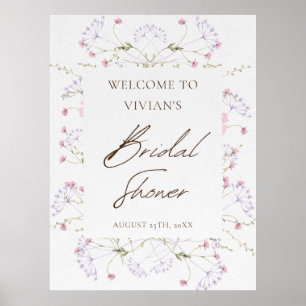 Brautparty der Wildblume Wasserfarbe Willkommen Poster