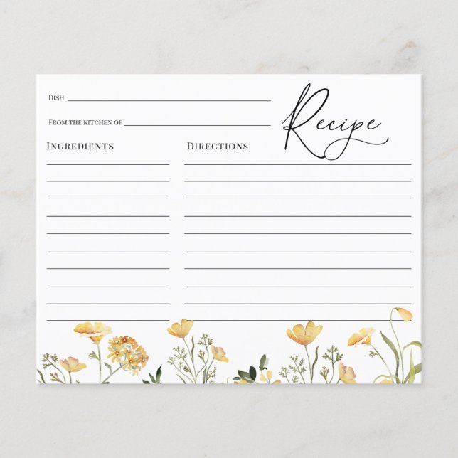 Brautparty der zarten gelben Wildblume (Vorderseite)