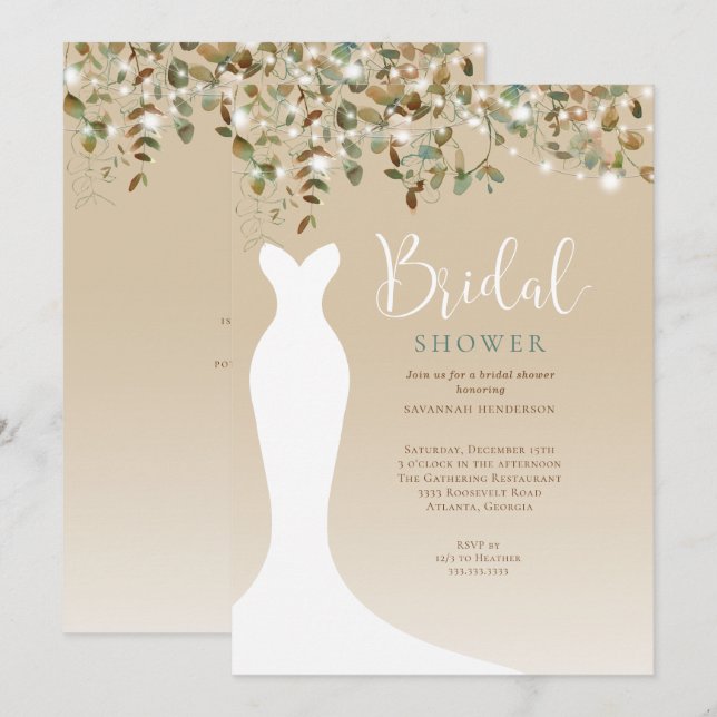 Brautparty der Zeichenketten Einladung (Vorne/Hinten)