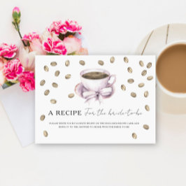 Brautparty des Kaffees Rezept für die Braut Begleitkarte
