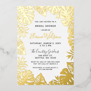Brautparty des tropischen botanischen Blätter Folieneinladung