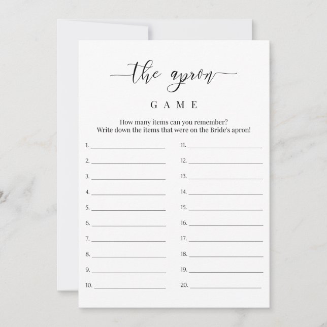 Brautparty Die Schürze-Spielkarte Einladung (Vorderseite)
