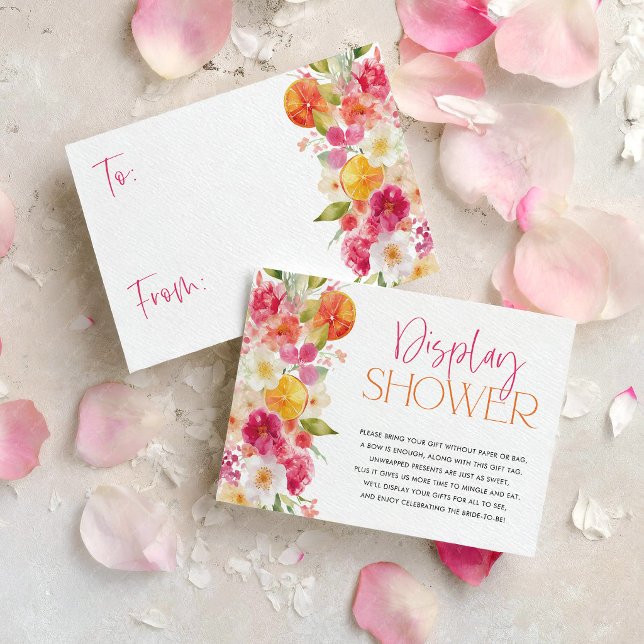 Brautparty Display Dusche Karte Helle Zitrone (Bright floral citrus display shower insert card for bridal shower)