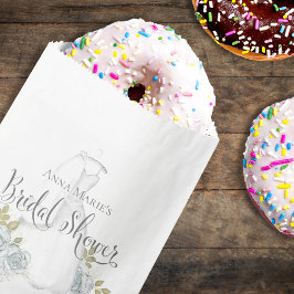 Brautparty Dusty Blue Floral Wedding Dress Geschenktütchen