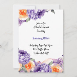 Brautparty Dusty Mauve Peach Peonies Einladung