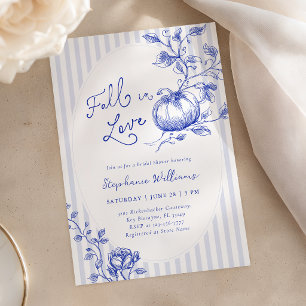 Brautparty-Einladung Blue Fall in Love Einladung