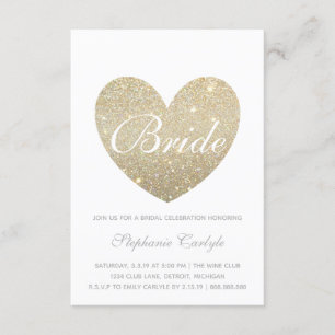 Brautparty Einladung Gold Heart Fab Bridge-Skrip