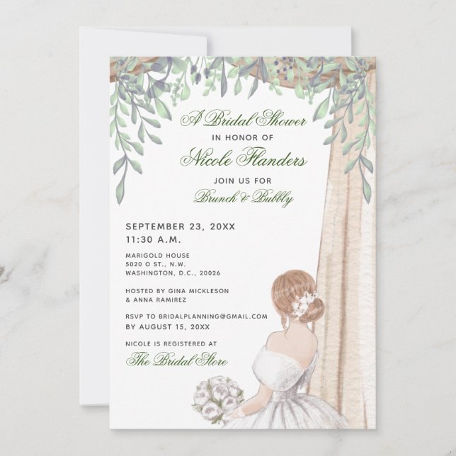 Brautparty - Einladung in einer prachtvollen Phase (Vorderseite)