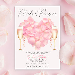 Brautparty-Einladung mit Blüten und Prosecco Einladung