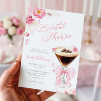 Brautparty-Einladung Pink Bow Coffee