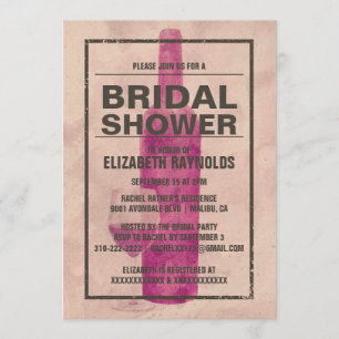 Brautparty-Einladungen im Stil alter Weinflaschen Einladung
