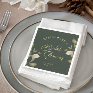 Brautparty elegant goldgrün dunkelgrün serviette