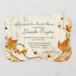 Brautparty Elegant Wood Herbst Hochzeit Einladung