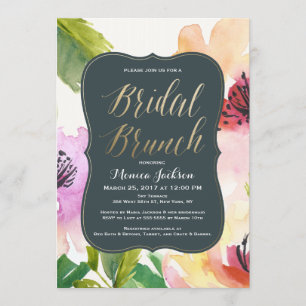 Brautparty elegante Blumenbrautbrunch-  Einladung