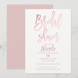 BRAUTPARTY Elegante Rose Golden Foil Modernes Skri Einladung