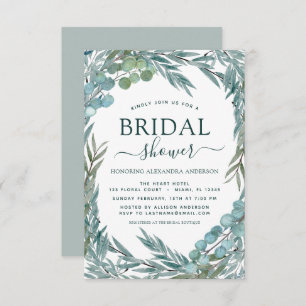 Brautparty Eucalyptus Grüne Weinkultur Einladung