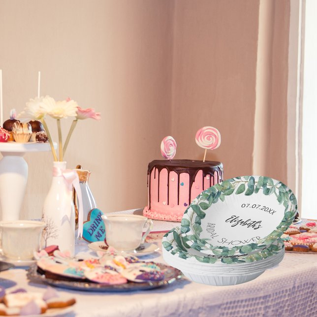 Brautparty-Eukalyptus-Grünkranz Pappteller (Von Creator hochgeladen)