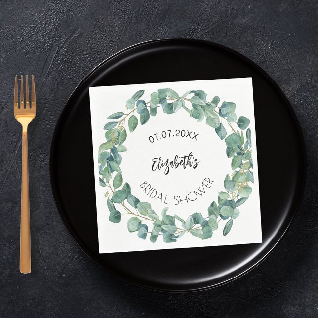 Brautparty-Eukalyptus-Grünkranz Serviette (Von Creator hochgeladen)