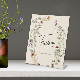 Brautparty-Favoriten für Butterfly Fall-Wildblume Sockelschild