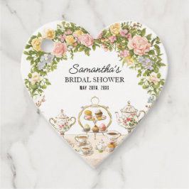 Brautparty Favoriten für herzenförmige Tee-Party Geschenkanhänger