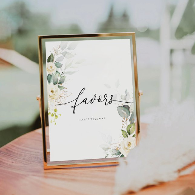 Brautparty-Favoriten-Zeichen für Weißrosen Sockelschild (Von Creator hochgeladen)