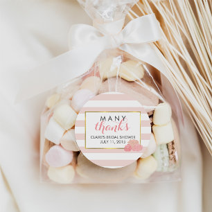 Brautparty Fevor Stickers   Rosa Streifen und Peon