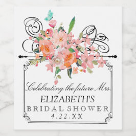 Brautparty Flora und Fauna Weinetikett
