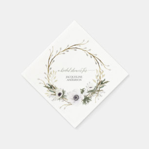 Brautparty Floral BOHO Wreath Anemone Rustikal Serviette