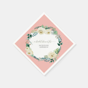 Brautparty Floral BOHO Wreath White Rose Rustikal Serviette