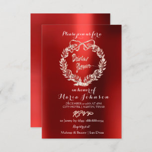Brautparty Floral Burgundy Wreath Pink Rose Einladung