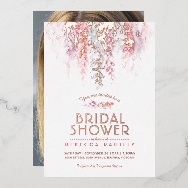 Brautparty Foto Folieneinladung (Vorderseite/Rückseite)