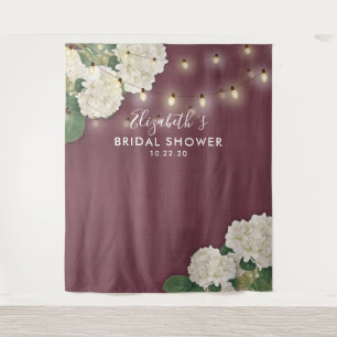 Brautparty-Foto-Hintergrund Blumen Lichterkette Wandteppich
